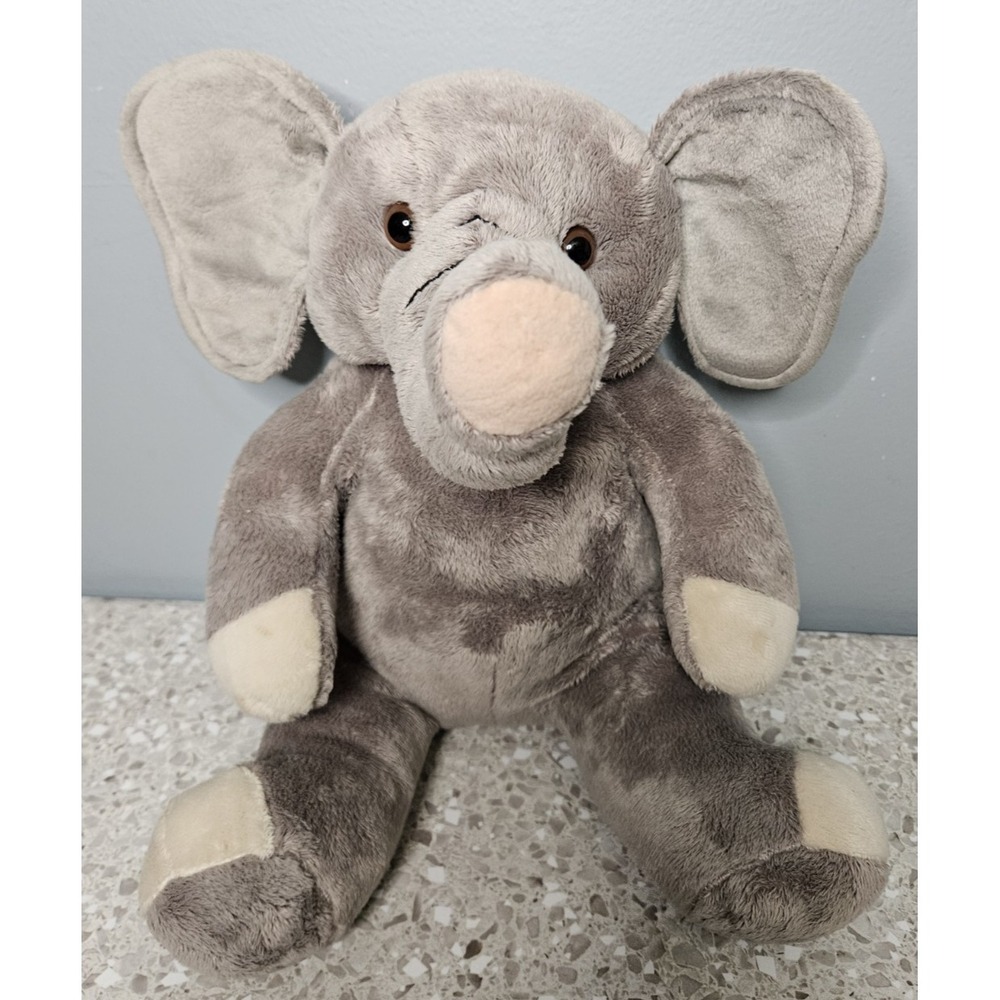 Build Bear Elephant Gray Plush Grey Stuffed Animal Toy 12" No Tusks 2014